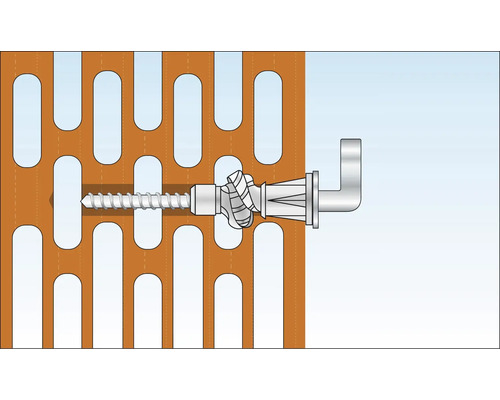Befestigung einer Schraube mit Dübel in einem Lochstein