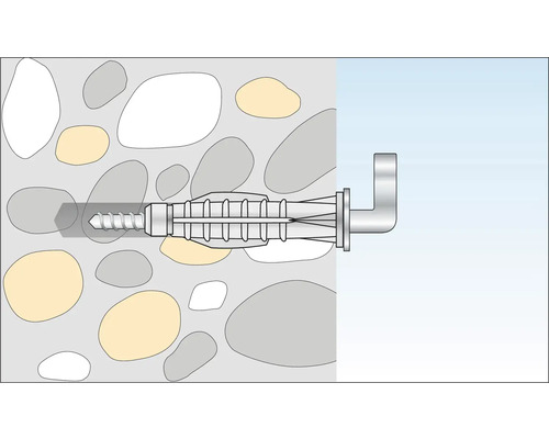Illustration einer Dübelbefestigung in einer Wand