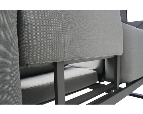 Loungeset Malaga Aluminium 5-Sitzer 3-teilig anthrazit matt | HORNBACH