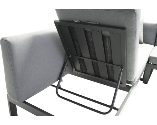HORNBACH Aluminium 3-teilig Loungeset | Malaga 5-Sitzer anthrazit matt