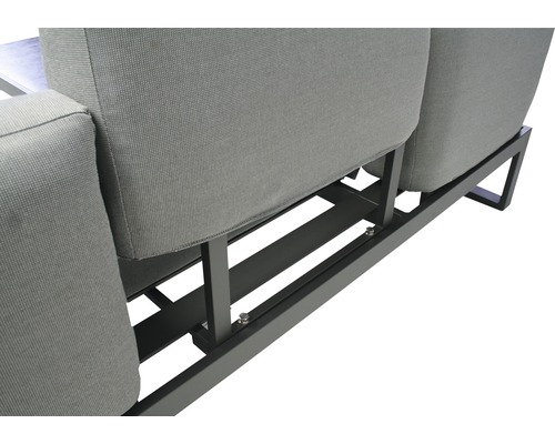 Loungeset Malaga Aluminium 5-Sitzer 3-teilig HORNBACH anthrazit matt 