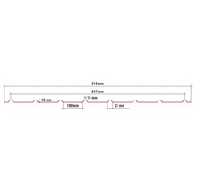 PRECIT Trapezblech H12 Oxidrot RAL 3009 1500 x 910 x 0,4 mm-thumb-3