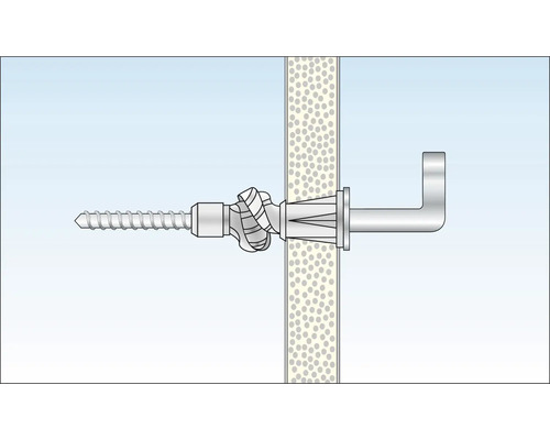 Befestigung einer Trockenbauwand mit Schraube und Dübel