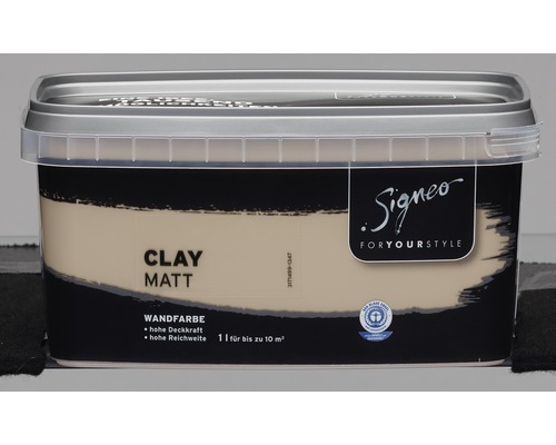 Signeo Wandfarbe Clay Matt im Eimer, 1 Liter für bis zu 10 Quadratmeter