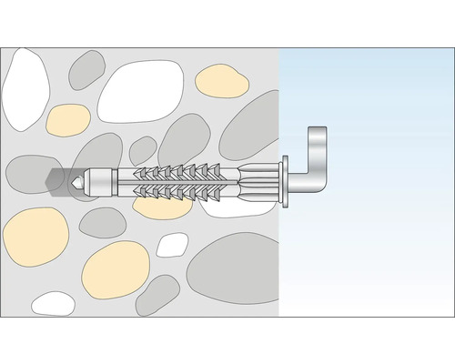 Illustration eines Schwerlastankers in einer Steinwand