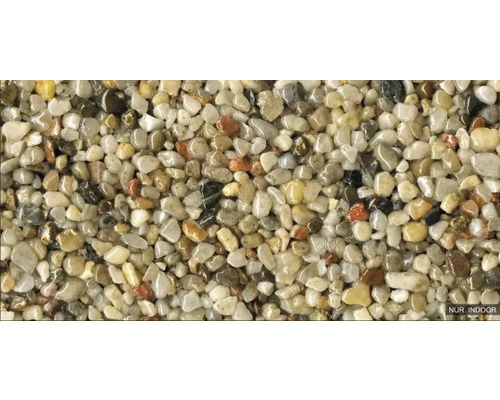 Steinteppich-Set 1 m² Ravello Groß Natur Innenbereich - Boden Nahaufnahme einer Oberfläche aus dekorativen Zierkieseln.