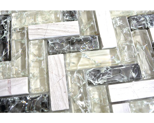 Mosaikfliese aus Glas und Stein