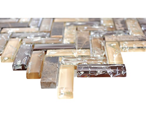 Mosaikfliese aus Glas und Stein