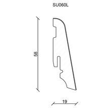 SKANDOR Sockelleiste Eiche lackiert SU60L 19x58x1200 mm-thumb-1