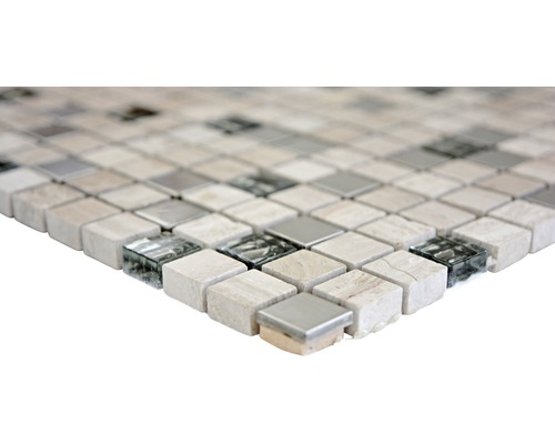 Mosaikfliese aus Naturstein und Glas