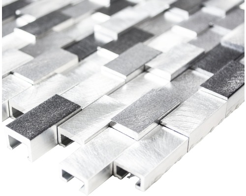 Mosaikfliese aus Metall, silberfarben