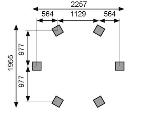 Diagramm mit Maßangaben