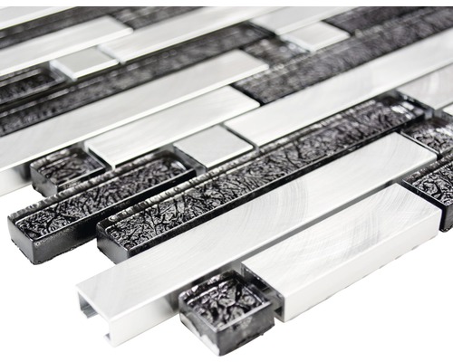 Mosaikfliese aus Glas und Metall