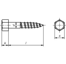 Holzschraube 6-Kant DIN 571 12x60 mm Edelstahl A2, 25 Stück