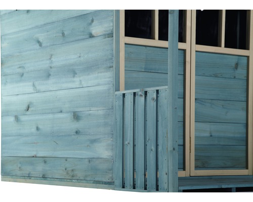 Detailansicht eines Spielhauses aus Holz