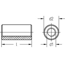 Verbindungsmutter rund M6x20 mm galv. verzinkt, 100 Stück