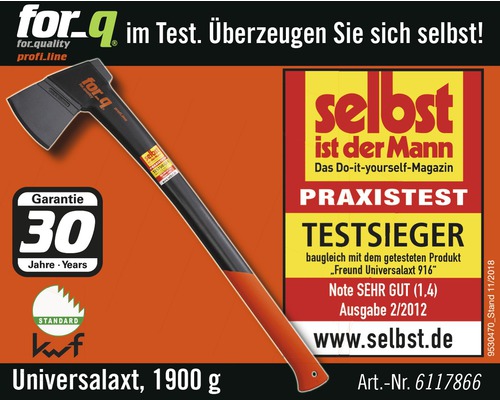 Universalaxt mit 1900 Gramm Gewicht von for-q