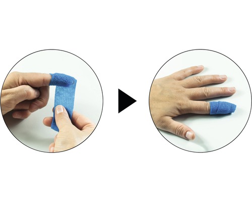Anlegen eines Fingerverbands in zwei Schritten