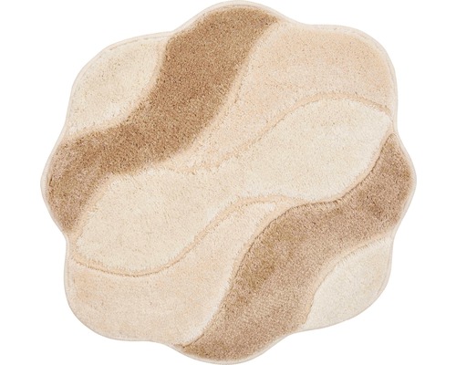 Beige Badematte mit gewelltem Muster