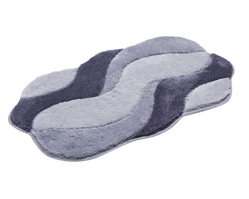 Graue Badematte mit Wellenmuster