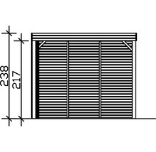 Einzelcarport SKAN HOLZ Cubus-Form mit Seiten- und Rückwand 294x574 cm natur-thumb-4