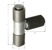 Abgebildet ist ein Einbohrband mit Maßangaben.