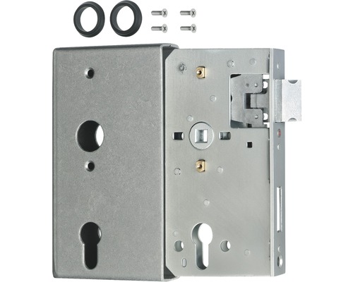 Einsteckschloss mit Dichtungsringen und Schrauben