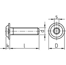 Halbrundkopfschraube ISO 7380-2 M6x35 mm Edelstahl A2, 50 Stück-thumb-1