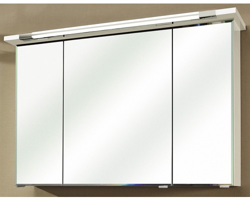 Spiegelschrank mit drei Türen und integrierter Beleuchtung für das Badezimmer