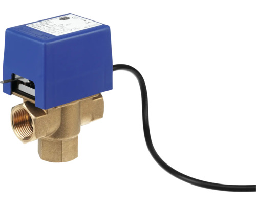Dreiwegeventil aus Messing mit elektrischem Stellantrieb
