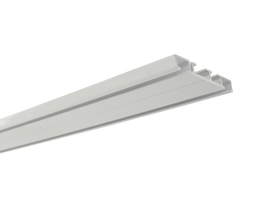 Aluminium-Vorhangschiene weiß 2-läufig 150 cm Kunststoff-Profilleiste