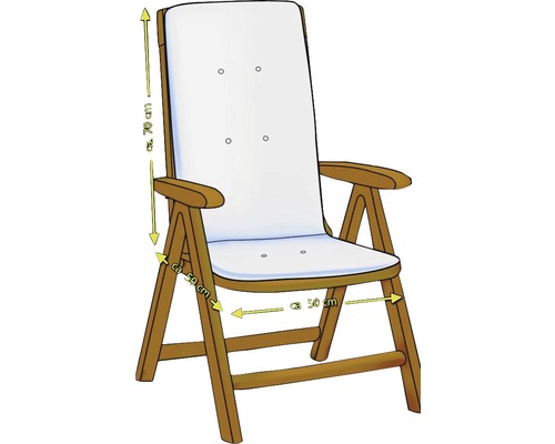 Gartenstuhl aus Holz mit Armlehnen und den Maßen circa 50 cm x 50 cm x 70 cm