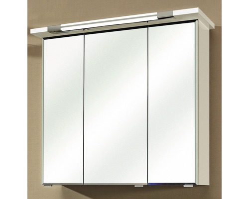 Spiegelschrank mit drei Spiegeltüren und integrierter Beleuchtung