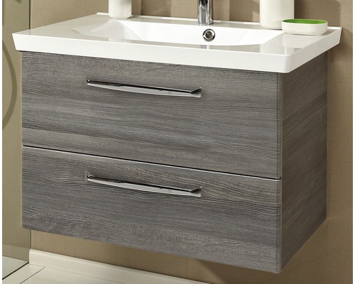 Waschtischunterschrank mit zwei Schubladen und Aufsatzwaschbecken