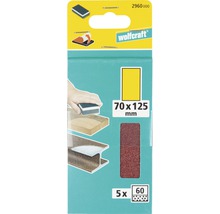 Wolfcraft Schleifpapier-Set, Körnung 60, 70x125 mm, 5 Stück