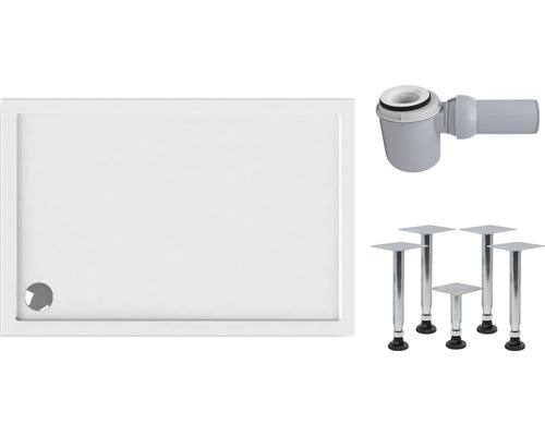 Duschwannen-Set mit Ablaufgarnitur und Füßen