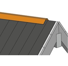PRECIT Dachfirst gerade für Metallwellplatte S18 Big Stone Tiefschwarz RAL 9005 2000 x 95 x 95 mm-thumb-2