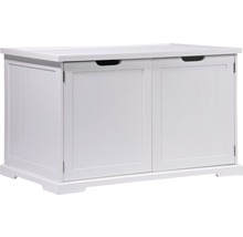 Weißer Holzschrank mit zwei Türen