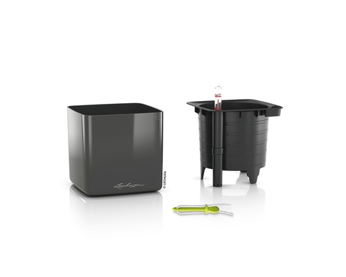 Lechuza Cube Glossy Topf mit Bewässerungssystem, Wasserstandsanzeiger und Docht