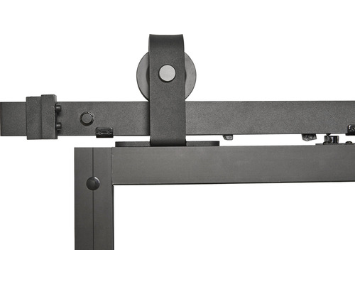 Detailansicht einer Schiebetürbeschlag aus Metall