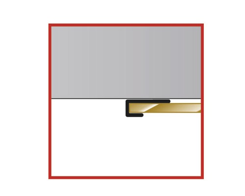 Darstellung einer Glasplatte mit Profilleiste
