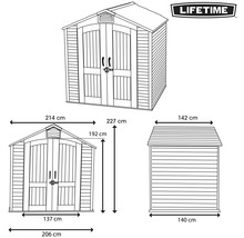 Abmessungen eines Gerätehauses von Lifetime