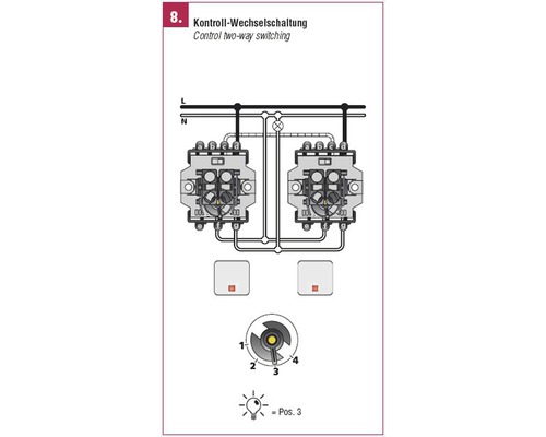 Schaltplan einer Kontrollwechselschaltung
