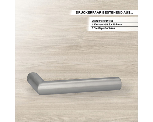 Türdrücker Garnitur aus Edelstahl