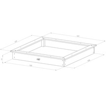 Sandkasten Sunny Sandy Holz inkl. Abdecktuch 127x127x17 cm grau