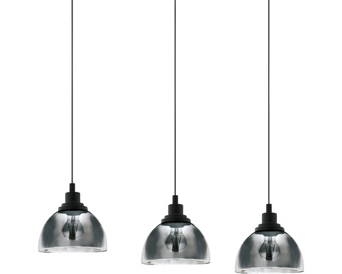 Dreifache Pendelleuchte mit Glasschirm