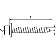 Fassadenbauschraube m. Dichtscheibe 6,5x75 mm galv. verzinkt, 100 Stück