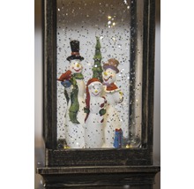 Schneekugel Laterne mit Schneemannfamilie und Baum