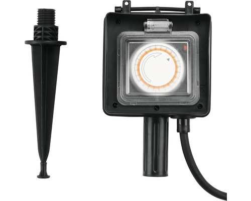 Zeitschaltuhr zur Gartenbewässerung mit Erdspieß