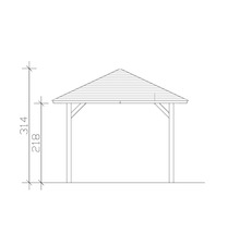 Pavillon SKAN HOLZ Orleans 1 mit Pfostenanker 656 x 374 cm natur-thumb-7